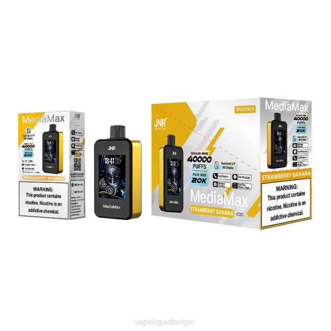 Vape België aardbei banaan - JNR MediaMax 40k trekje D26V16