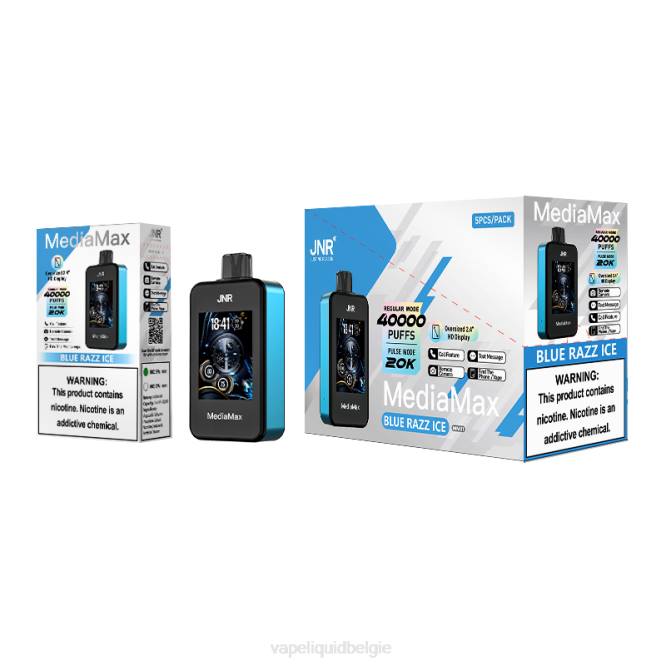 Vape Smaken blauw razz-ijs - JNR MediaMax 40k trekje D26V21