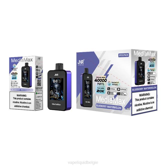 Vape Smaken bosbessen watermeloen - JNR MediaMax 40k trekje D26V12