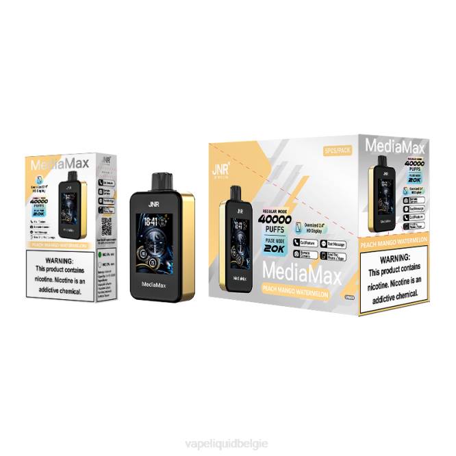 Vape Smaken perzik-mango-watermeloen - JNR MediaMax 40k trekje D26V15