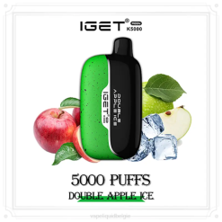 Wegwerp Vape België NVF819 dubbel appelijs IGET Moon k5000